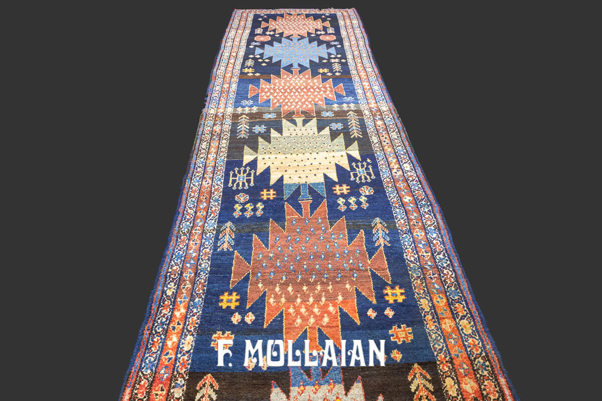 Dated Hand knotted Antique Persian Hamadan Very long runner Rug n°:420233